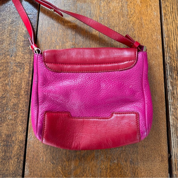 Marc by Marc Jacobs Two-Tone Pink and Red Leather Crossbody with Gold Hardware - Picture 2 of 5